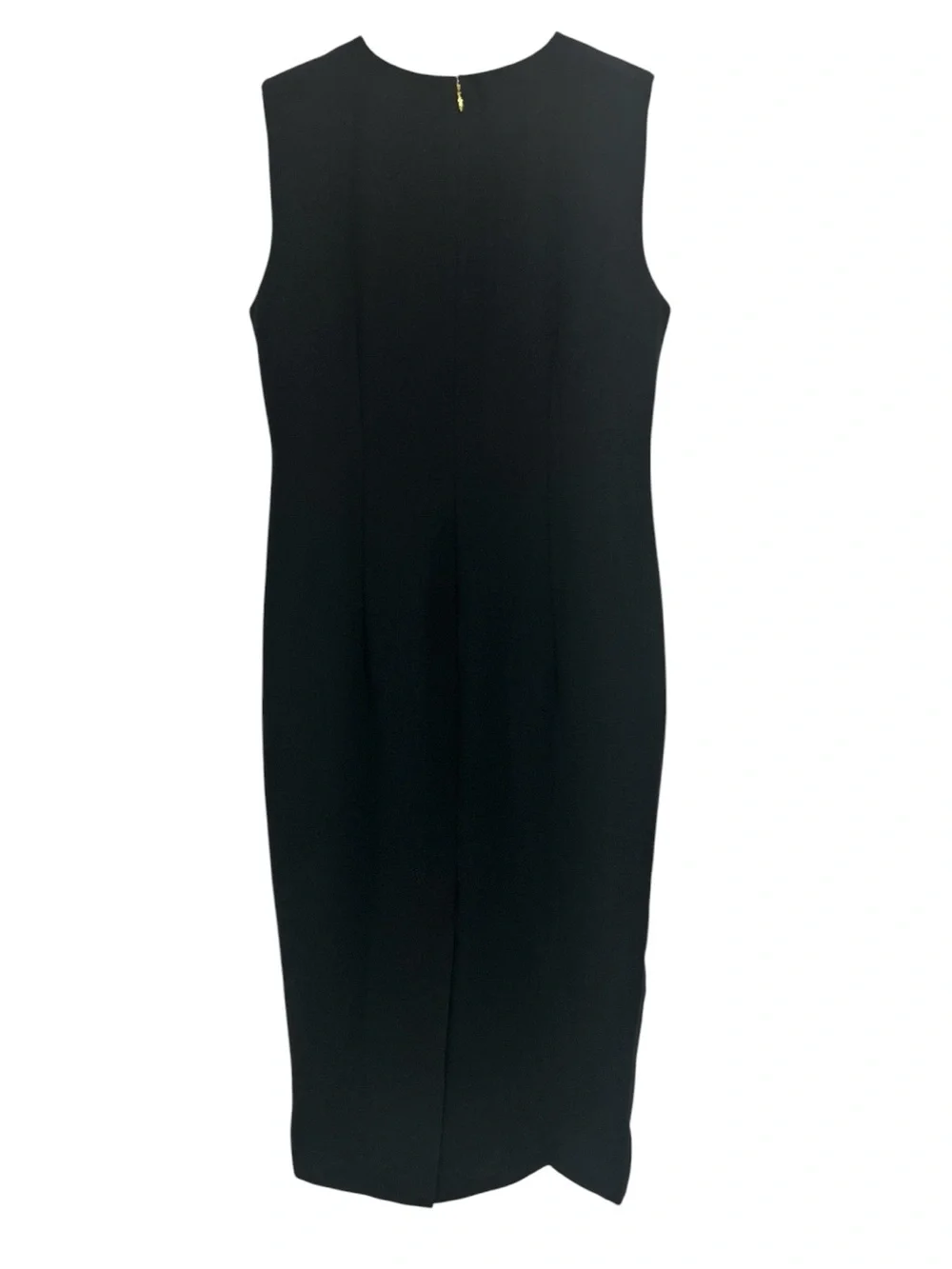 J. Crew Sleeveless Black Sheath Midi Dress in Drapey Crepe - Size 12